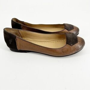 Frye Flats Shoes Ballet Leather Suede Size‎ 6.5 B Carson